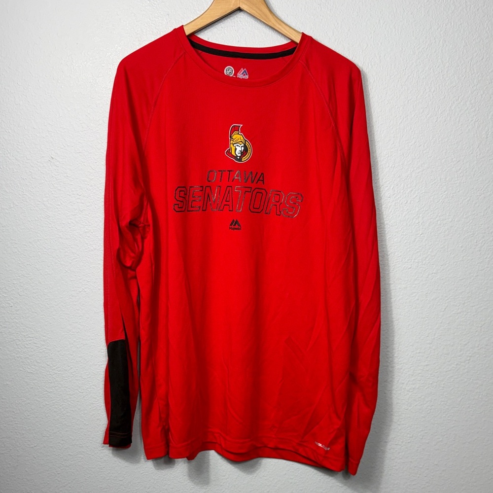 Majestic Ottawa Senators Red Long Sleeve Performance Tee